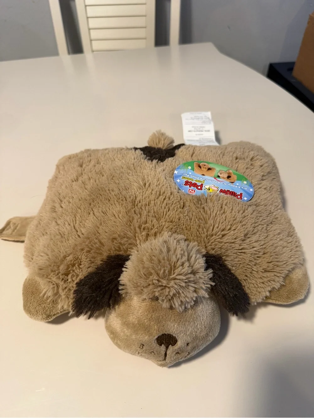 Pillow Pets Pee-Wees Tan Brown Dog Plush Stuffed Animal Travel Pillow 11 inch